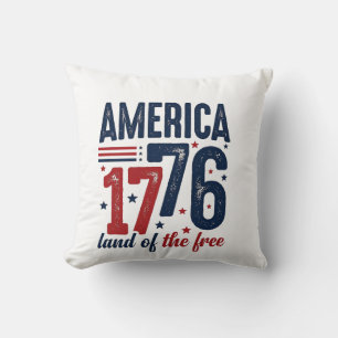 Cojín Decorativo América 1776 Tierra de la Libertad Camiseta Patrió