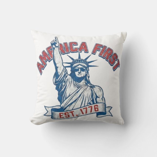 Cojín Decorativo AMERICA FIRST - Est. 1776 (Anverso)