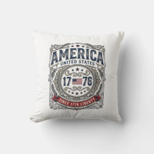 Cojín Decorativo América Vintage 1776 Patriótica Libertad