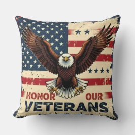 Cojín Decorativo American Eagle Honor Our Veterans Throw Pillow