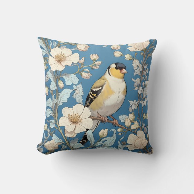Cojín Decorativo American Goldfinch William Morris Inspired (Anverso)
