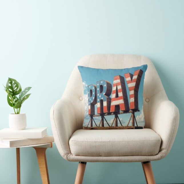 Cojín Decorativo American PRAY Billboard En Farmland (Silla)