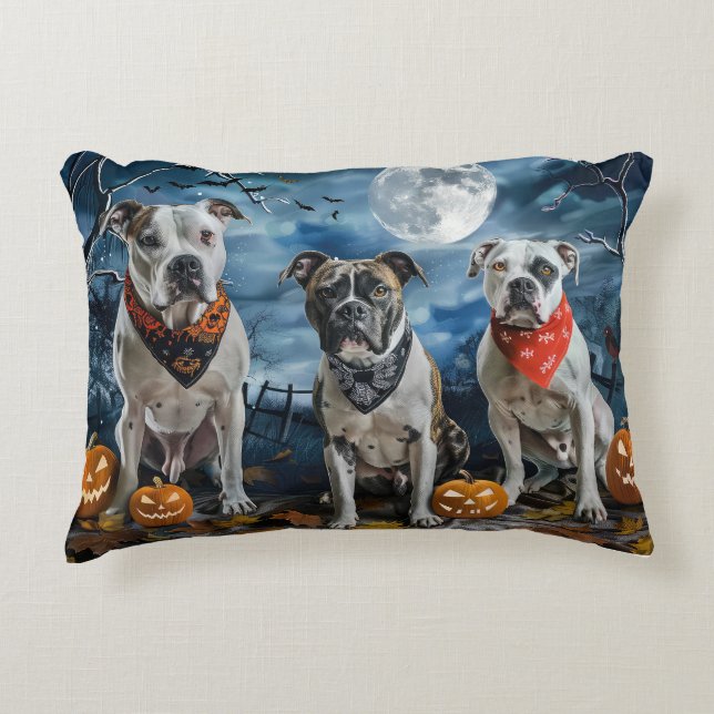 Cojín Decorativo American Staffordshire Halloween Spooky (Anverso)