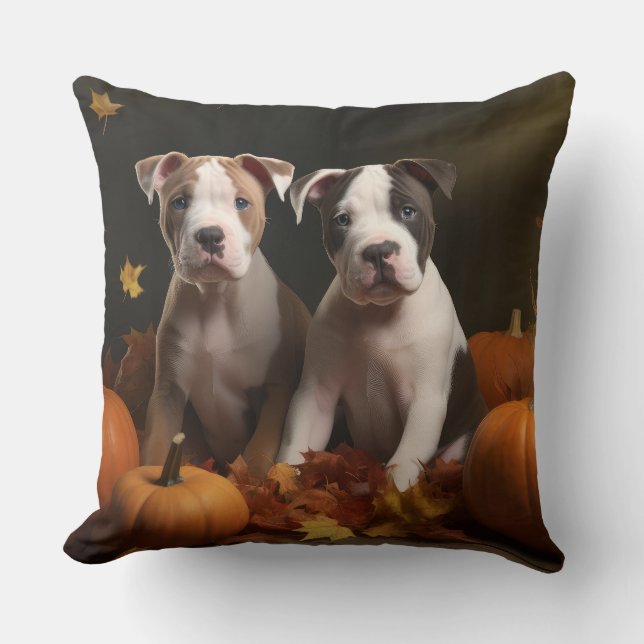 Cojín Decorativo American Staffordshire Puppy Autumn Delight (Anverso)