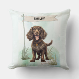 Cojín Decorativo American Water Spaniel Watercolor Personalized Dog
