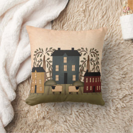 Cojín Decorativo Americana Folk Art House Pillow