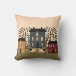 Cojín Decorativo Americana Folk Art House Pillow