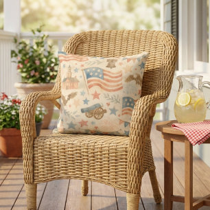 Cojín Decorativo Americana Vintage Patriótica