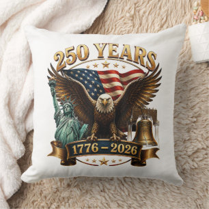 Cojín Decorativo Americano 250 Aniversario USA Patriótico 4 de Juli