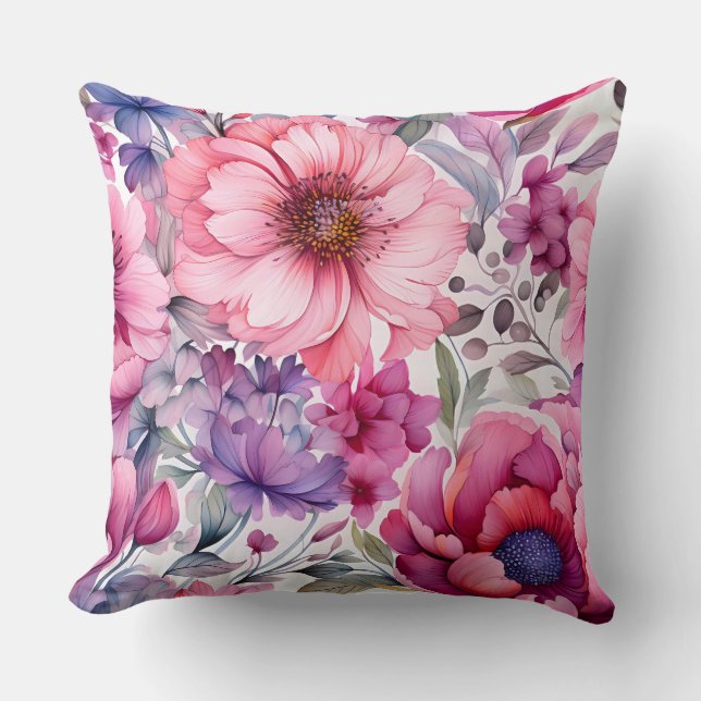 Cojín Decorativo Amethyst Bloom Rhapsody Botánico (Anverso)