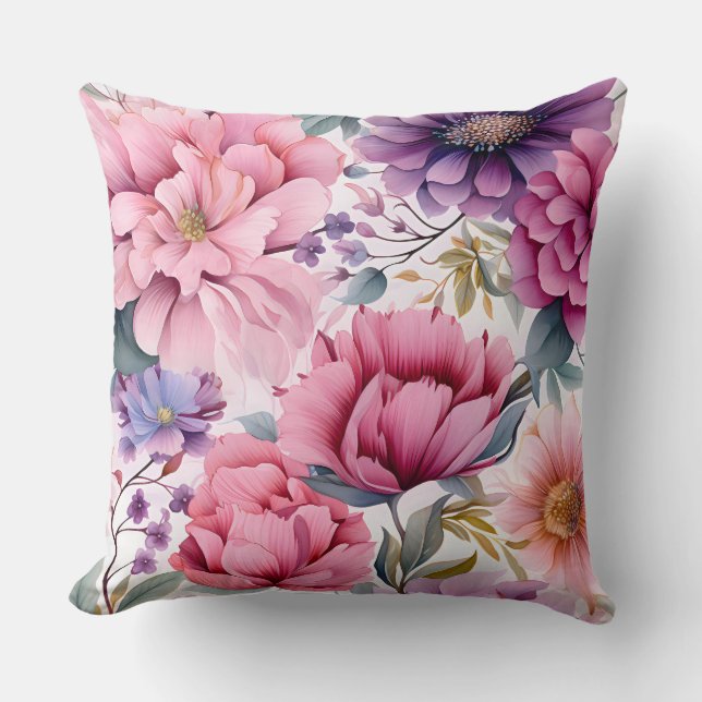 Cojín Decorativo Amethyst Bloom Rhapsody Botánico (Anverso)