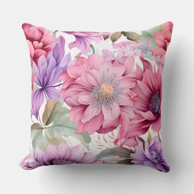 Cojín Decorativo Amethyst Bloom Rhapsody Botánico (Anverso)