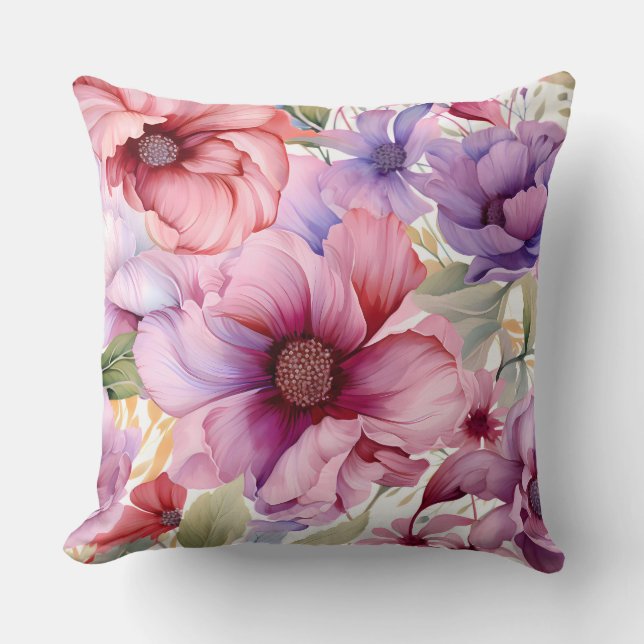 Cojín Decorativo Amethyst Bloom Rhapsody Botánico (Anverso)