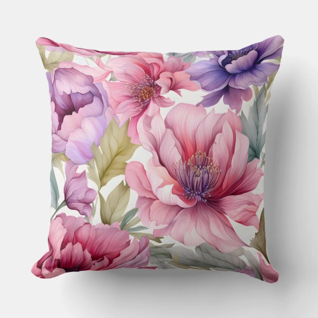 Cojín Decorativo Amethyst Bloom Rhapsody Botánico (Anverso)