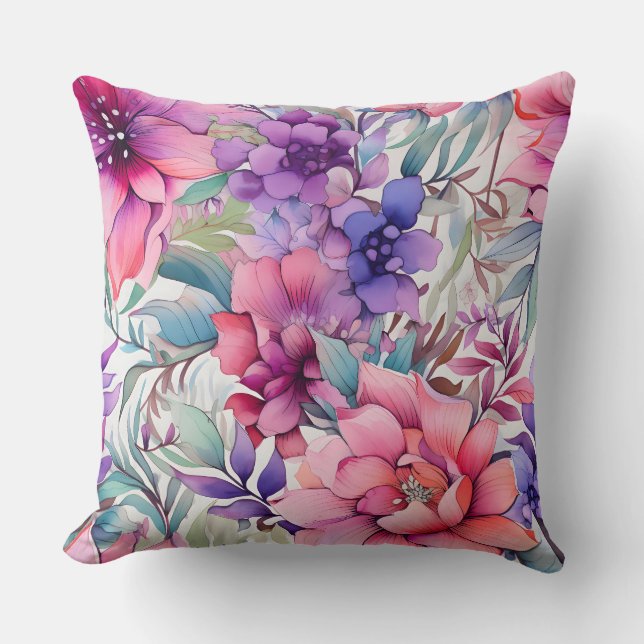 Cojín Decorativo Amethyst Bloom Rhapsody Botánico (Anverso)