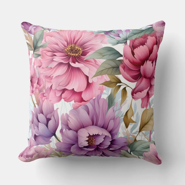 Cojín Decorativo Amethyst Bloom Rhapsody Botánico (Anverso)