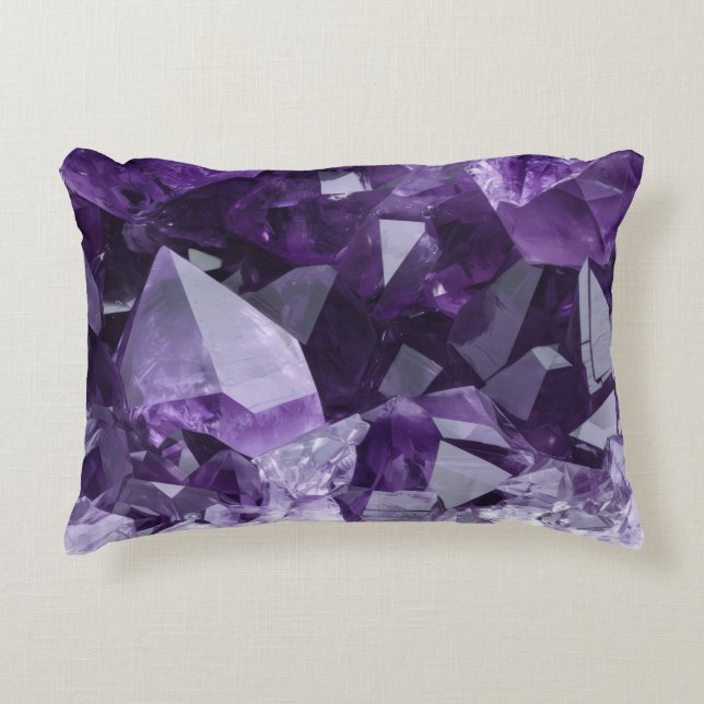 Cojín Decorativo Amethyst Healing Crystal Cluster (Anverso)
