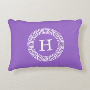 Cojín Decorativo Amethyst What Greek Key Rnd Frame First Monograma