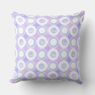 Cojín Decorativo Amigable Sonrisas Aquamarine Morado Blueberry Blan