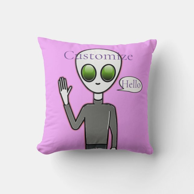 Cojín Decorativo Amigable Waving Alien Thunder_Cove (Anverso)