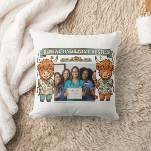 Cojín Decorativo Amigas higienistas dentales personalizadas Vaca Hi