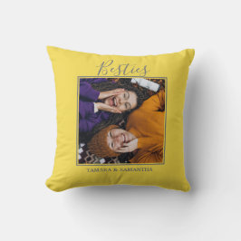 Cojín Decorativo Amigas Mejo Amiga Foto Nombre Amarillo