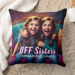 Cojín Decorativo Amigas Mejores Hermanas Gemelas Divertidas