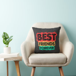 COJÍN DECORATIVO AMIGAS PARA SIEMPRE AMIGAS RETRO, AMISTAD