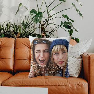 Cojín Decorativo Amigas para Siempre Foto Personalizada BFF Moderna