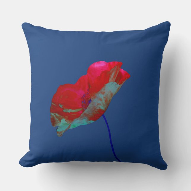 Cojín Decorativo Amigo azul rojo en azul oscuro (Anverso)