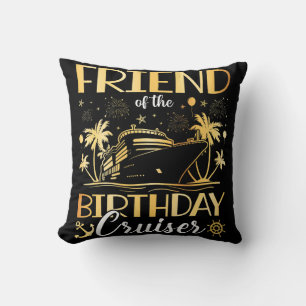 Cojín Decorativo Amigo de las vacaciones de crucero de cumpleaños