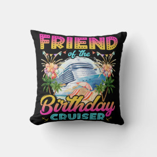 Cojín Decorativo Amigo de las vacaciones de crucero de cumpleaños