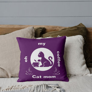 Cojín Decorativo Amigo de Mascota Personalizado Divertido Café Gato