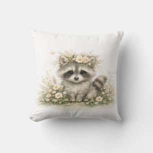 Cojín Decorativo Amigo Mapache del Bosque