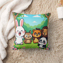 Cojín Decorativo Amigos Animados del Bosque Lindos