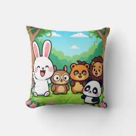 Cojín Decorativo Amigos Animados del Bosque Lindos