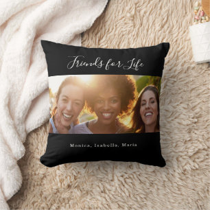 Cojín Decorativo Amigos BFF foto nombres negros