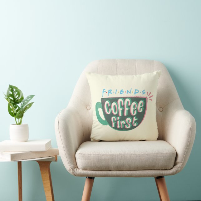Cojín Decorativo AMIGOS™ | Café primero (Silla)