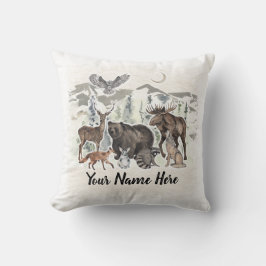 Cojín Decorativo Amigos de animales de Woodland personalizados