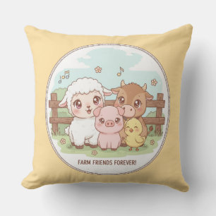 Cojín Decorativo Amigos de la granja para siempre - lindos y acoged