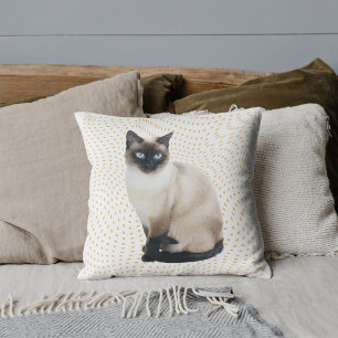 Cojín Decorativo Amigos de Mascotas Personalizados Lindo Gato Siame