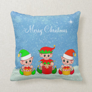 Cojín Decorativo Amigos Duendes de Navidad Divertidos y Lindos Mode