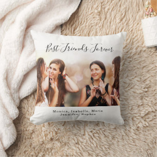 Cojín Decorativo Amigos Fotos de BFF nombres blancos