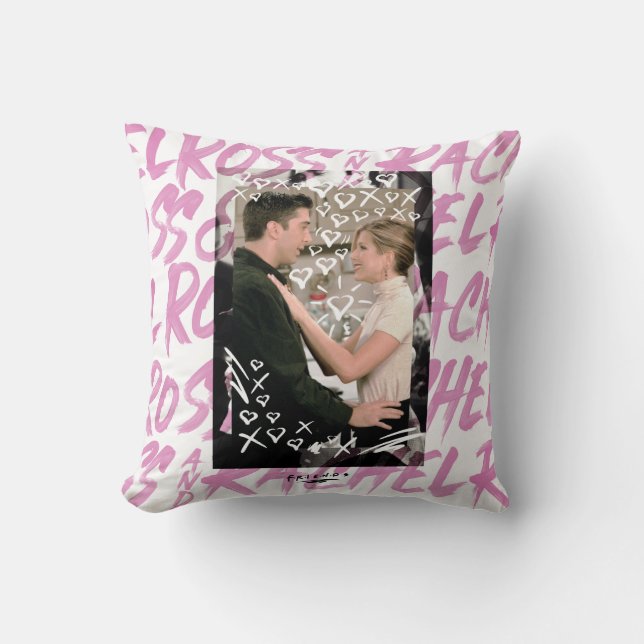 Cojín Decorativo AMIGOS™ | Ross Y Rachel Doodled Hearts (Anverso)