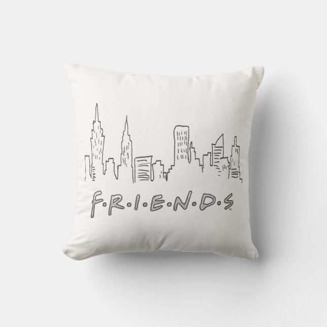 Cojín Decorativo AMIGOS™ | Silhouette de Nueva York (Anverso)