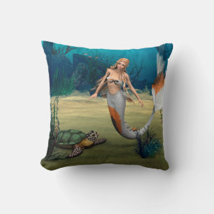 Cojín Decorativo Amigos Sirena y Tortuga