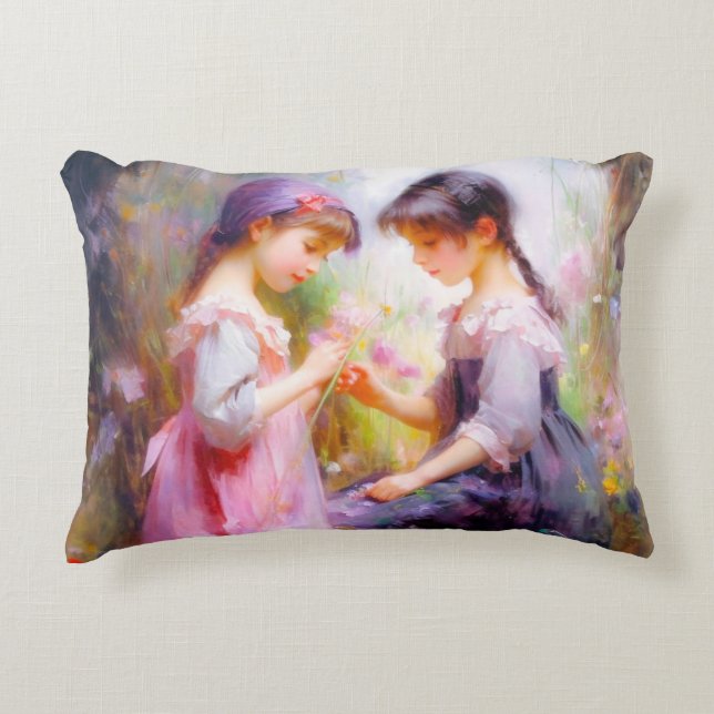 Cojín Decorativo Amigos y flores (Anverso)