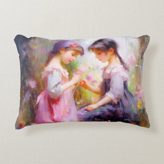 Cojín Decorativo Amigos y flores  (Anverso)