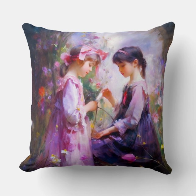 Cojín Decorativo Amigos y flores 2 (Anverso)