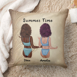 Cojín Decorativo Amistad con Sun Kissed: Vibes de verano con mi Bes